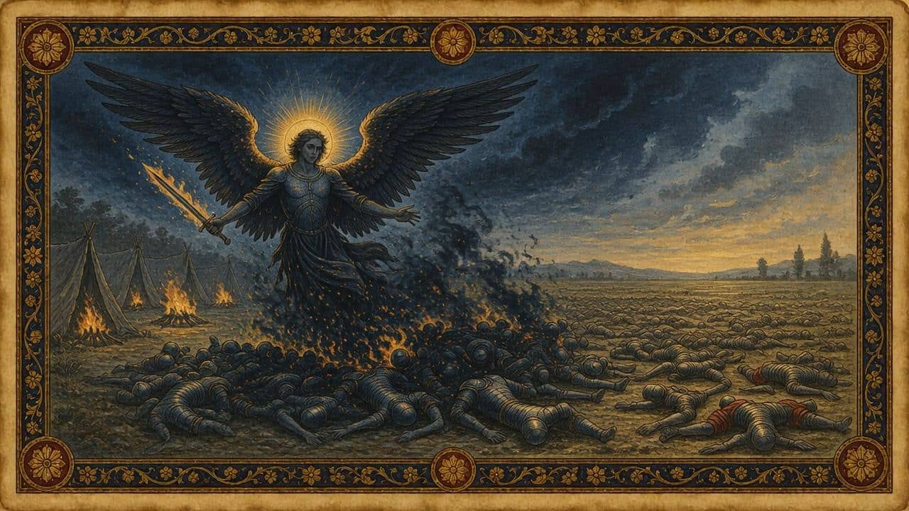 Illustration for The night the Assyrian army died — Yahweh's angel