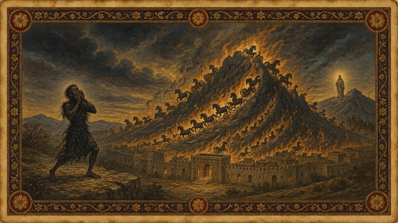 Illustration for The mountain full of fire at Dothan — Horses and chariots of fire