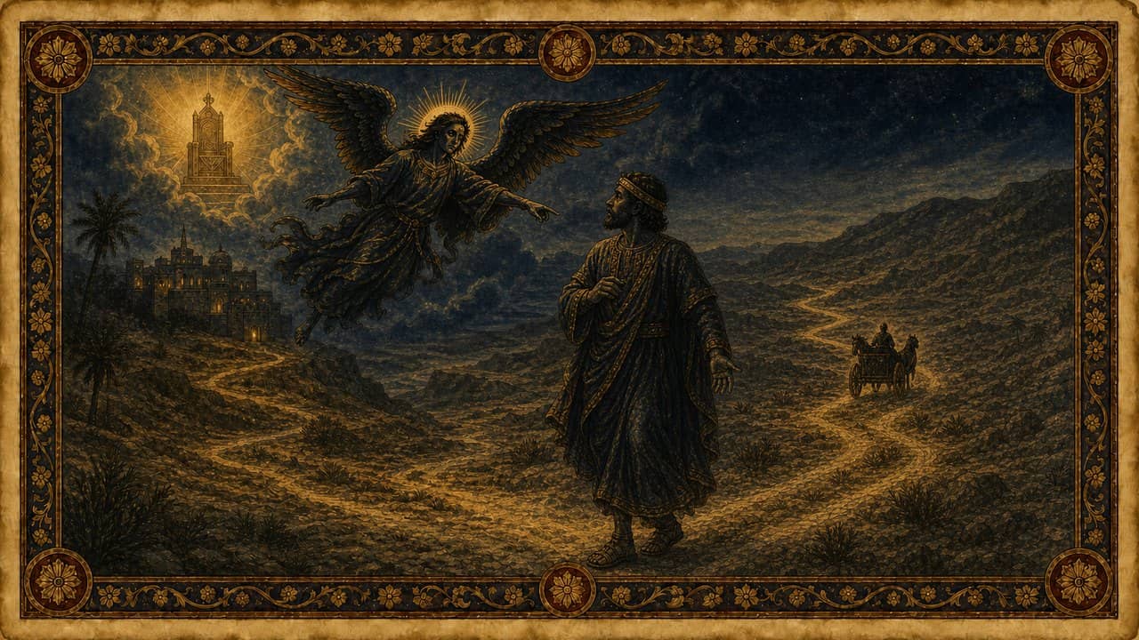 Illustration for Philip sent to the desert road — An angel of the Lord