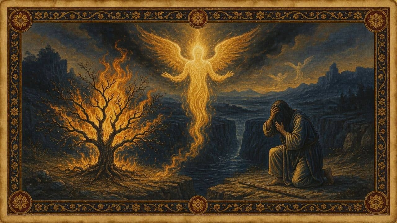 Illustration for The flame in the bush — Yahweh's angel