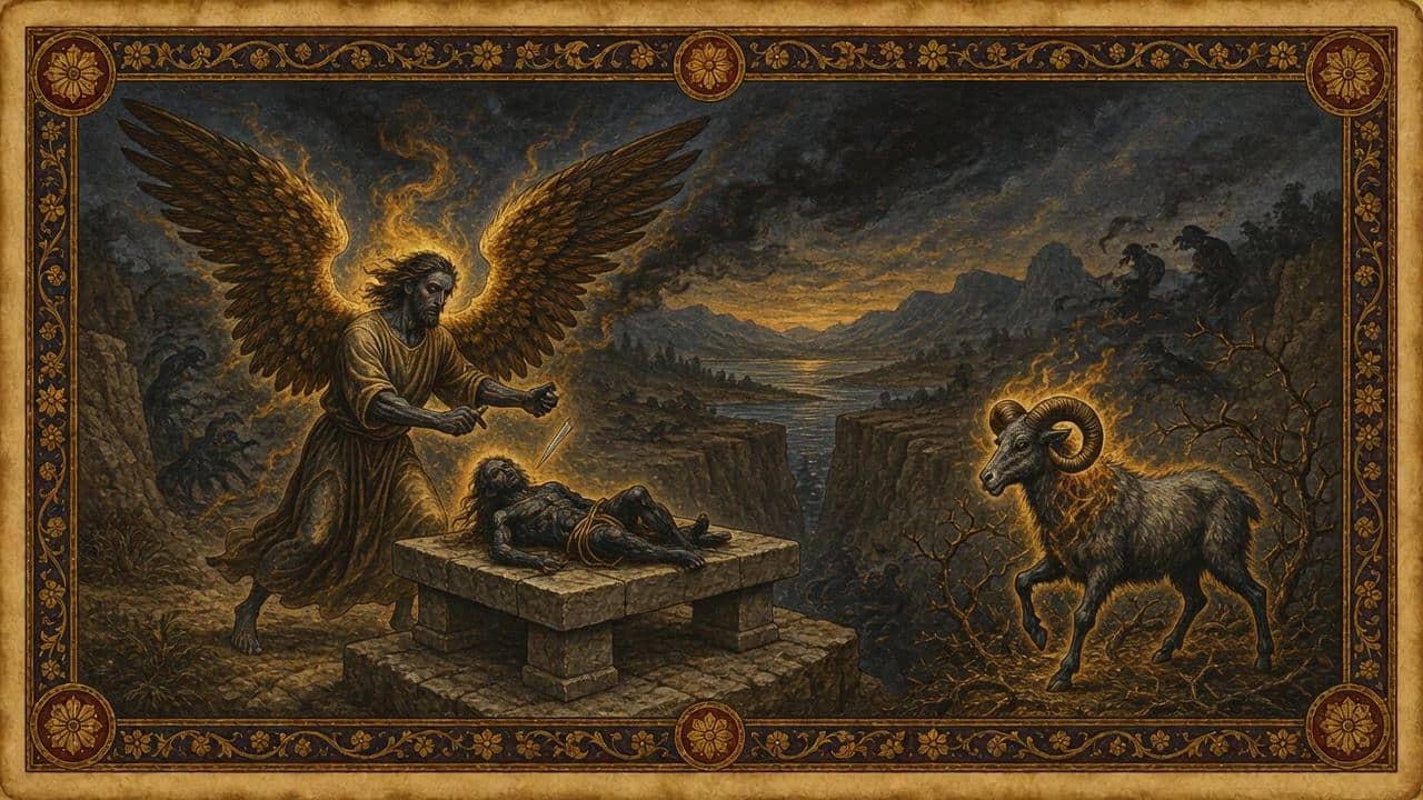 Illustration for The knife stayed on Moriah — Yahweh's angel