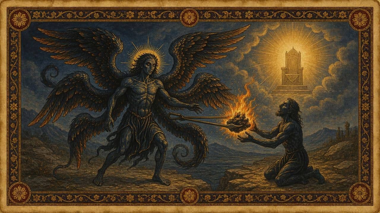 Illustration for The seraphim and the coal — The seraphim