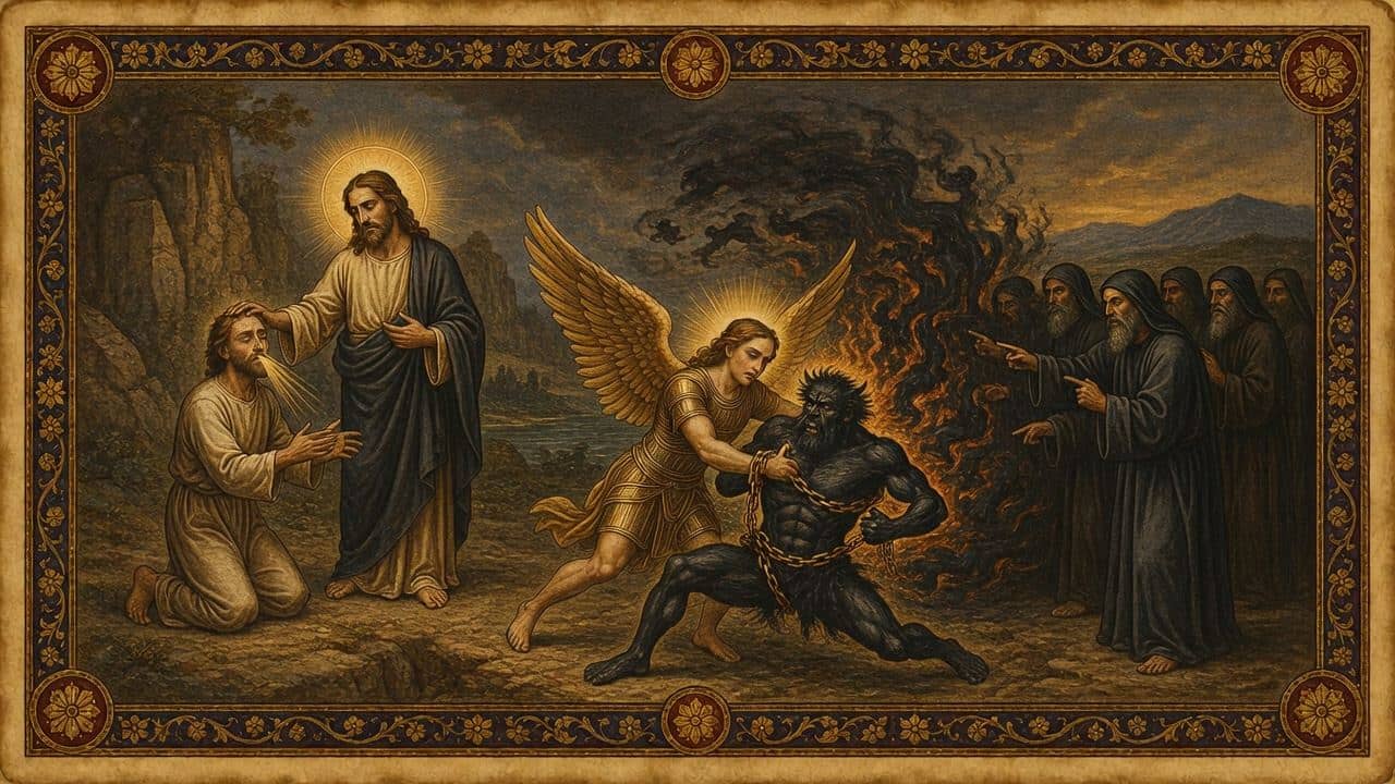 Illustration for The blind and mute man, and the Beelzebul charge — Galilee (location unspecified)