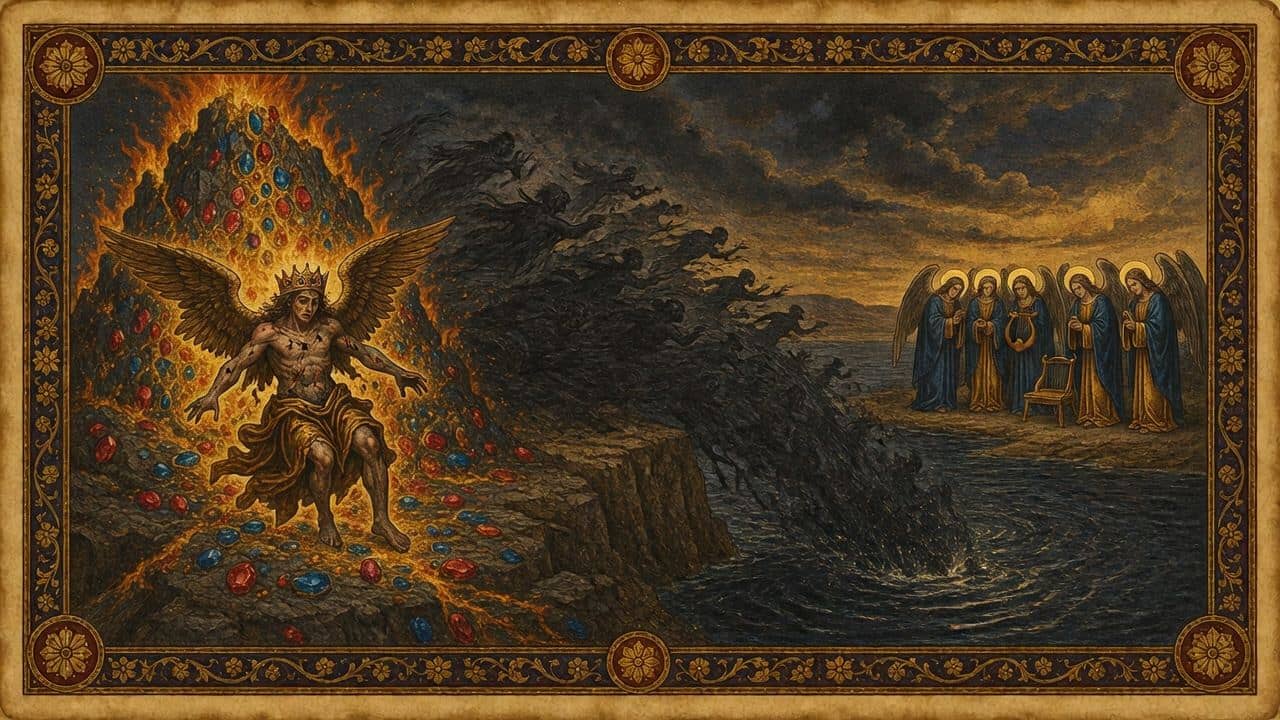 Illustration for The lament over the king of Tyre — Angels & Demons, the fall