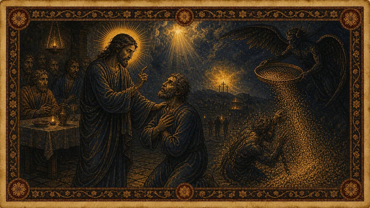 Illustration for Peter warned to watch Satan — Angels & Demons, the fall