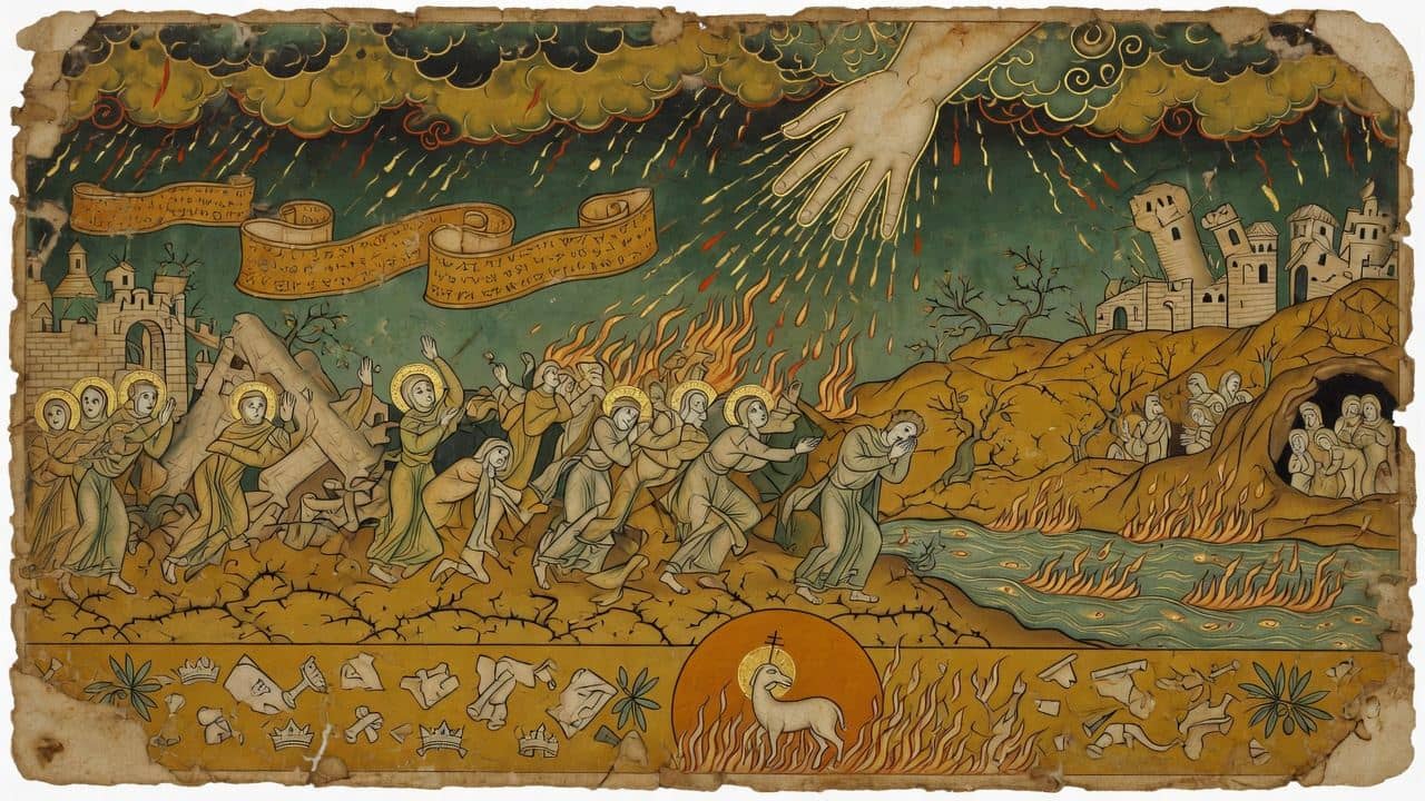 Illustration for Chapter 102 — CII. Terrors of the Day of Judgement: the adverse Fortunes of the Righteous on the Earth — The Book of Enoch (1 Enoch)