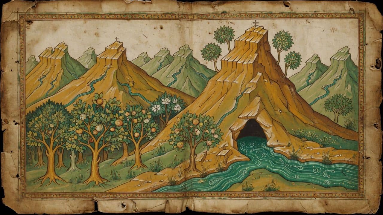 Illustration for Chapter 26 — XXVI. Jerusalem and the Mountains, Ravines, and Streams — The Book of Enoch (1 Enoch)