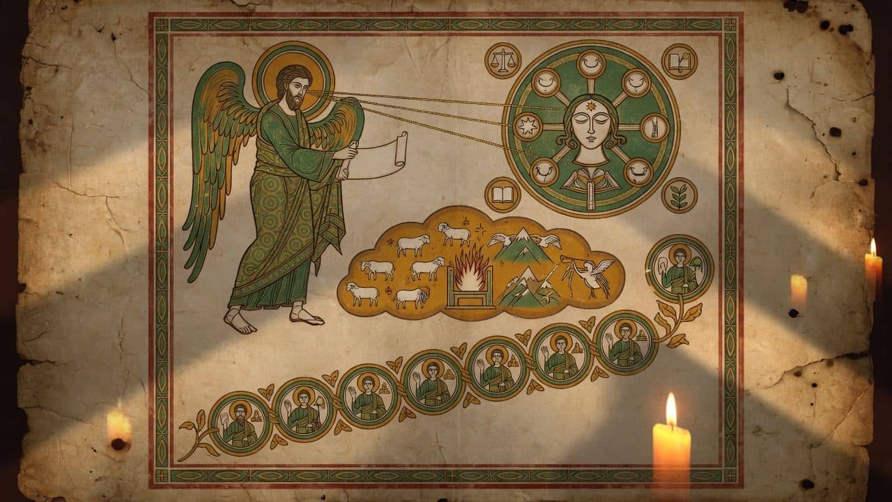 Illustration for Chapter 39 — XXXIX. The Abode of the Righteous and of the Elect One: the Praises of the Blessed — The Book of Enoch (1 Enoch)