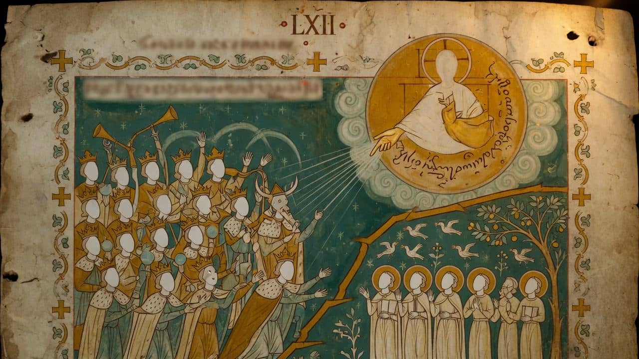 Illustration for Chapter 62 — LXII. Judgement of the Kings and the Mighty: Blessedness of the Righteous — The Book of Enoch (1 Enoch)