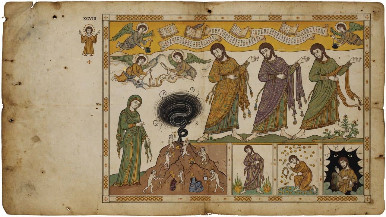 Illustration for Chapter 98 — XCVIII. Self-indulgence of Sinners: Sin originated by Man: all Sin recorded in Heaven: Woes for the Sinners — The Book of Enoch (1 Enoch)