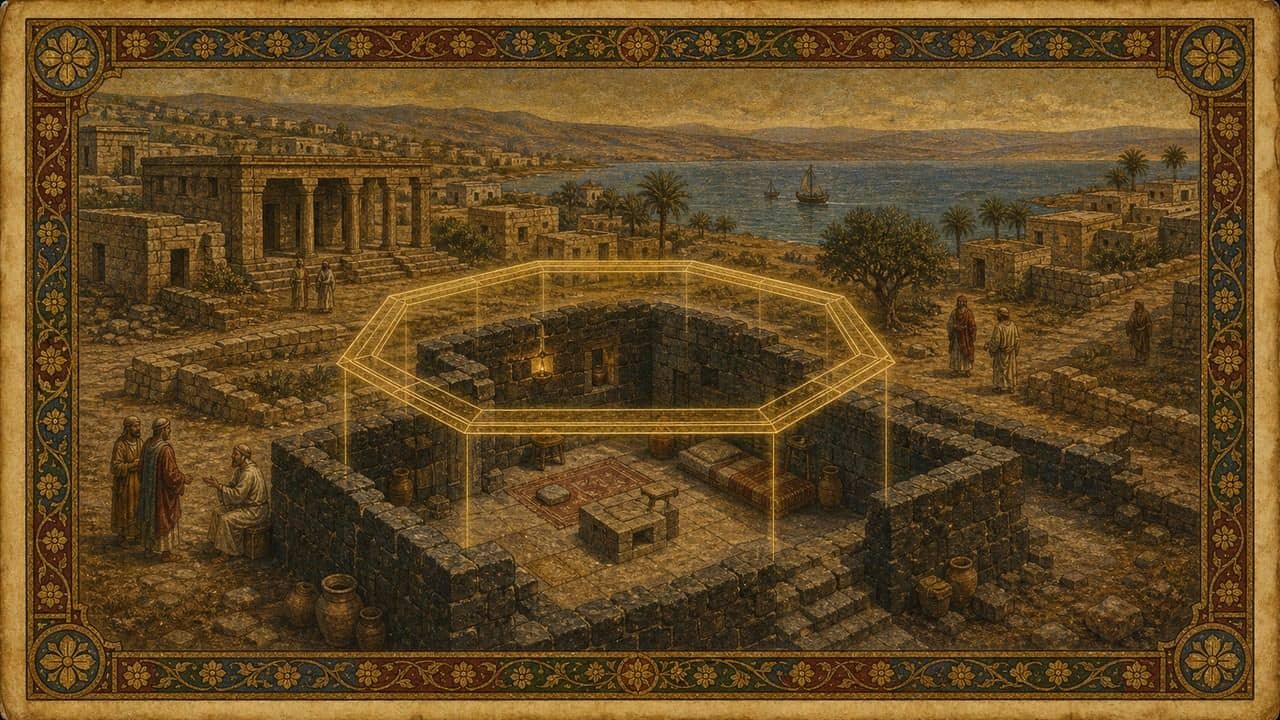 Reconstruction plate for Capernaum — the house under the octagon