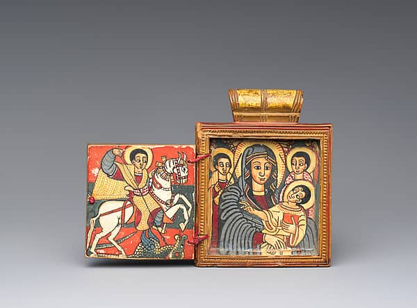 Double Diptych Icon Pendant — Ethiopian, early 18th century