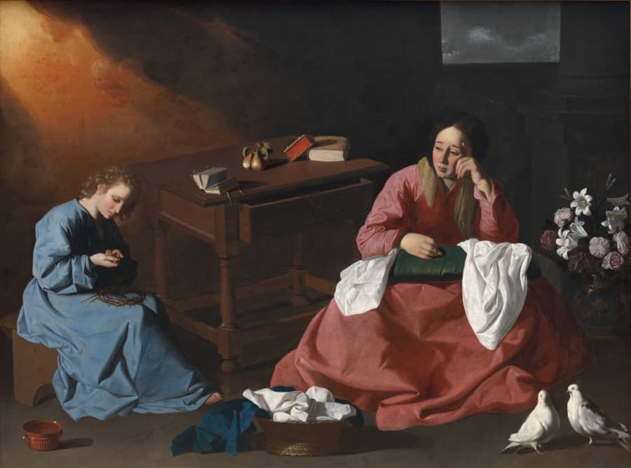 Christ and the Virgin in the House at Nazareth — Spanish, c. 1640