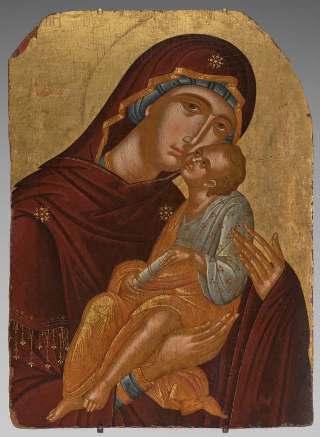 Icon of the Mother of God and Infant Christ (Virgin Eleousa) — Greek (Cretan), c. 1425–50